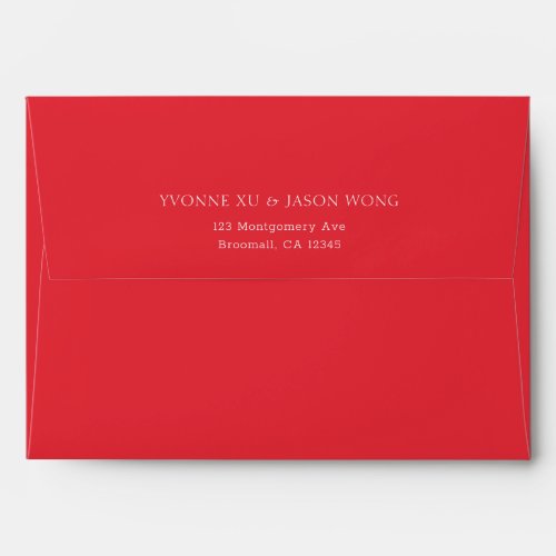 Double Xi Chinese Red Elegant Wedding Invitation Envelope