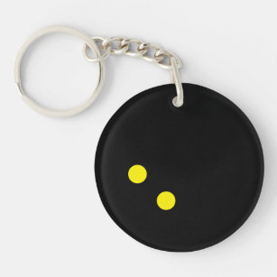 Double yellow dot squash ball acrylic keychain