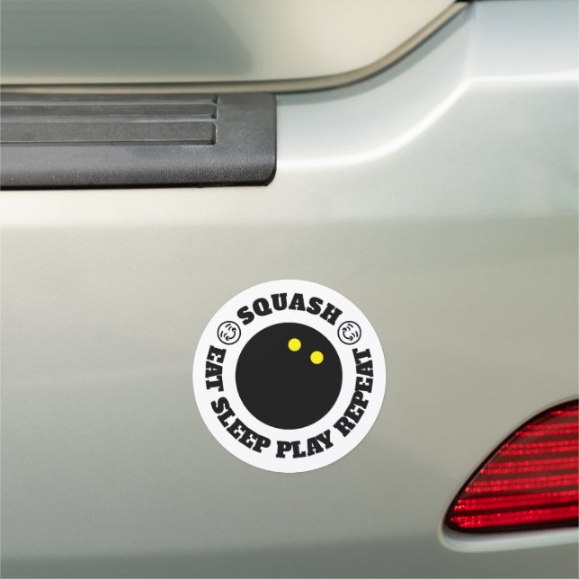 Double yellow dot squash ball car magnet decal (In Situ)