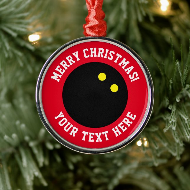 Double yellow dot squash ball Christmas tree Metal Ornament (Tree)