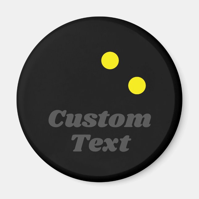 Double yellow dot squash ball custom fridge magnet (Front)