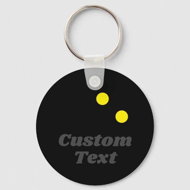 Double yellow dot squash ball custom keychain gift (Front)