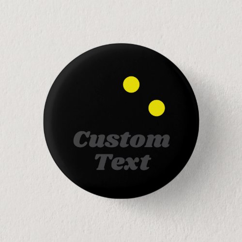 Double yellow dot squash ball custom name button