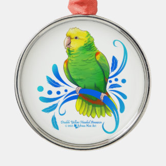 Double Yellow Headed Amazon Parrot Metal Ornament