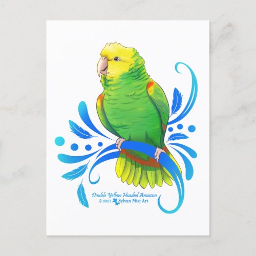 Double Yellow Headed Amazon Parrot Postcard
