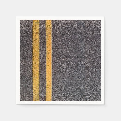 Double Yellow Road Lines Paper Napkins