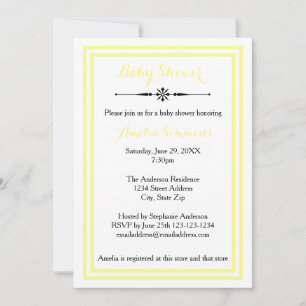 Double Yellow Trim - Baby Shower Invitation