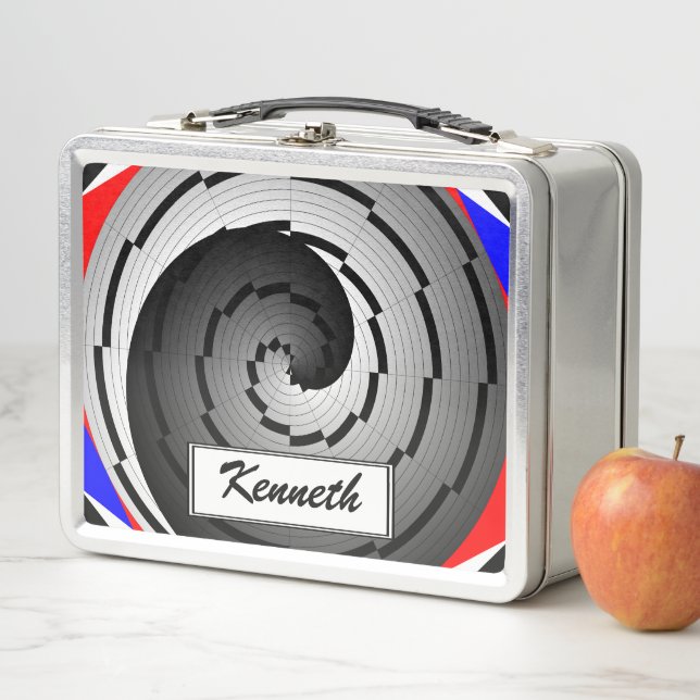 Double Yin Yang Spiral by Kenneth Yoncich Metal Lunch Box (In Situ)