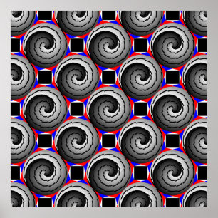 Double Yin Yang Spiral by Kenneth Yoncich Poster