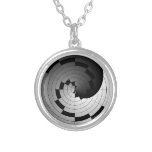 Double Yin Yang Spiral by Kenneth Yoncich Silver Plated Necklace