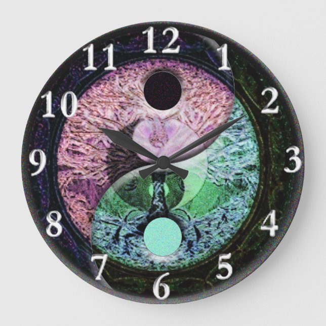 Double Yin Yang Tree of Life Large Clock (Front)