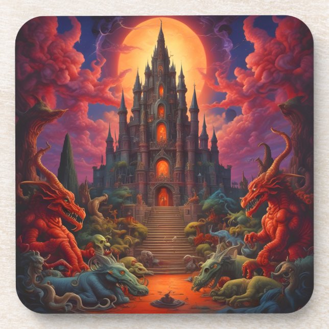 Double Your Dragon Fantasy Final Beverage Coaster (Front)