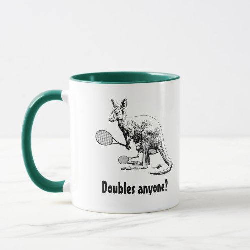 Doubles Anyone Kangaroo Tennis Mug