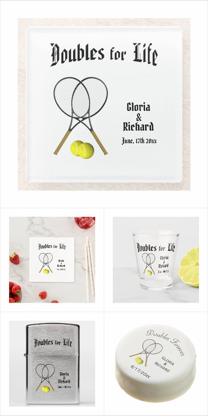 Doubles for Life Tennis Theme Wedding