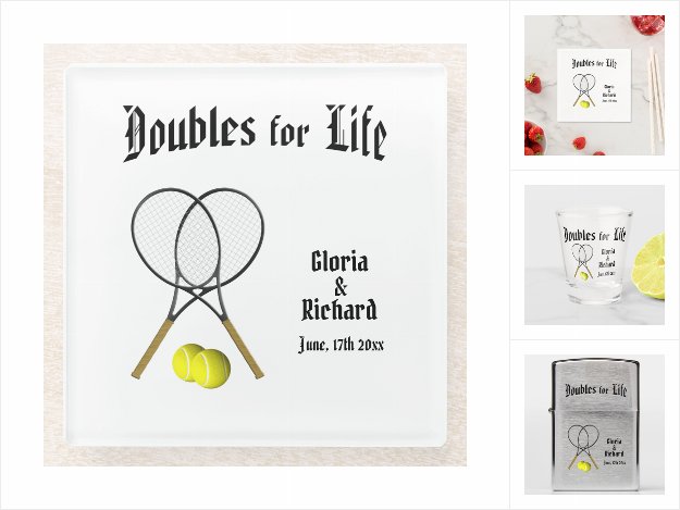 Doubles for Life Tennis Theme Wedding