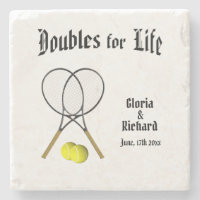 Doubles for Life Tennis Wedding Coaster