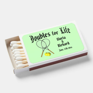 Doubles for Life Tennis Wedding Matchboxes
