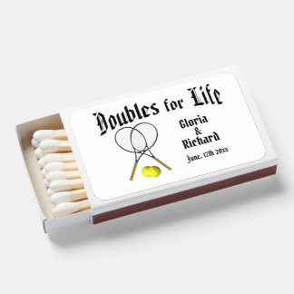 Doubles for Life Tennis Wedding Matchboxes