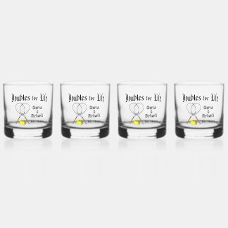 Doubles for Life Tennis Wedding Whiskey Glass