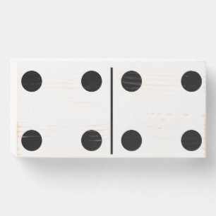 Doubles Four White Domino Wood Box Wall Art