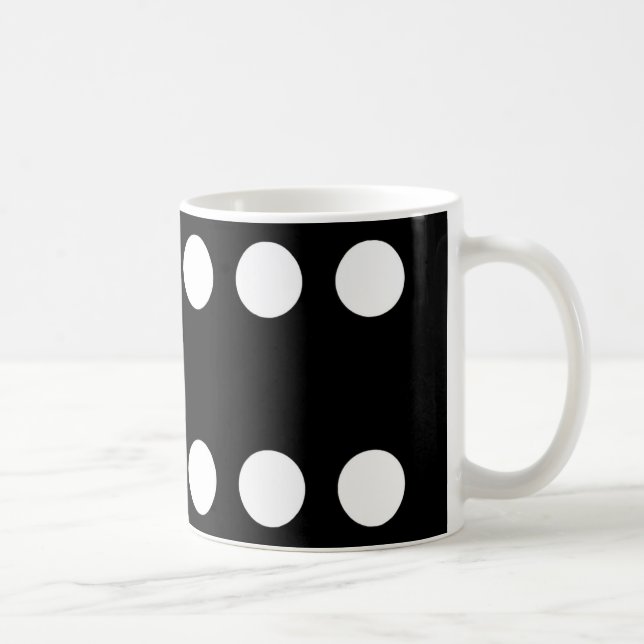 Doubles Six Black Domino Mug (Right)