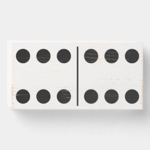 Doubles Six White Domino Wood Box Wall Art