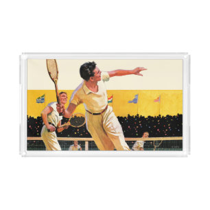 Doubles Tennis Match Acrylic Tray