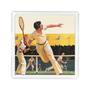 Doubles Tennis Match Acrylic Tray