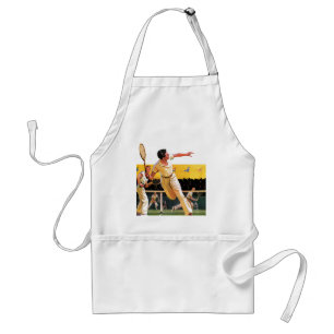 Doubles Tennis Match Adult Apron