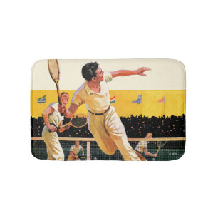 Doubles Tennis Match Bath Mat