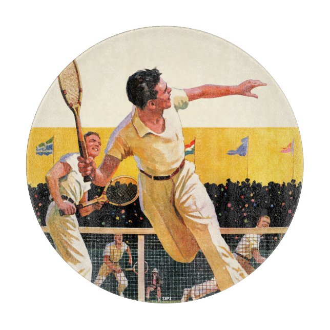 Doubles Tennis Match Cutting Board (Front)