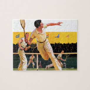 Doubles Tennis Match Jigsaw Puzzle