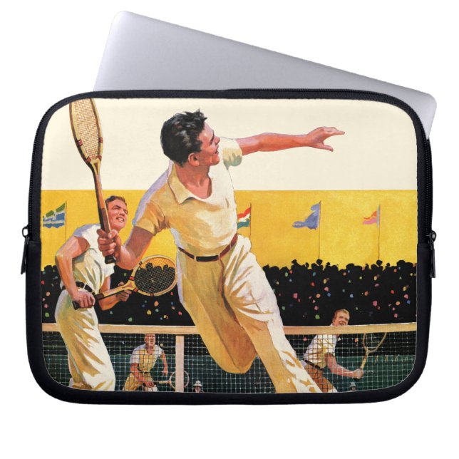 Doubles Tennis Match Laptop Sleeve (Front)