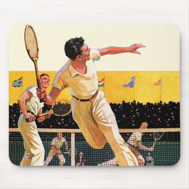 Doubles Tennis Match Mouse Pad (Front)