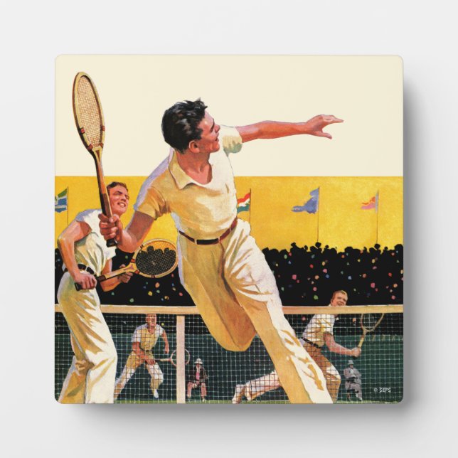 Doubles Tennis Match Plaque (Front)