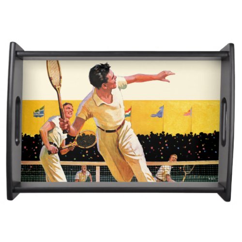 Doubles Tennis Match Serving Tray