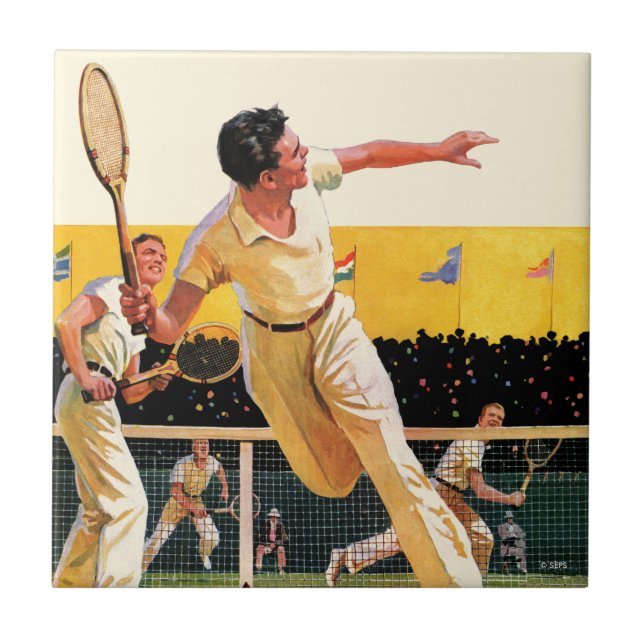 Doubles Tennis Match Tile (Front)