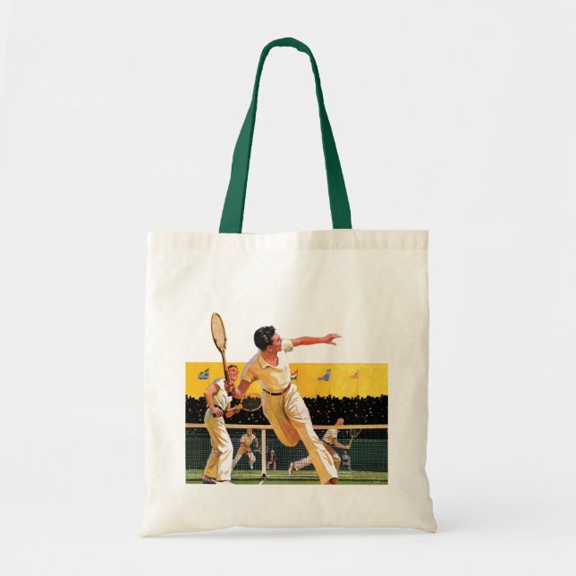 Doubles Tennis Match Tote Bag (Front)
