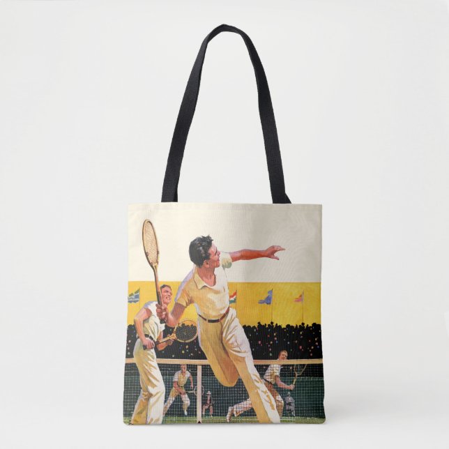 Doubles Tennis Match Tote Bag (Front)