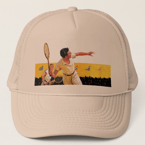 Doubles Tennis Match Trucker Hat