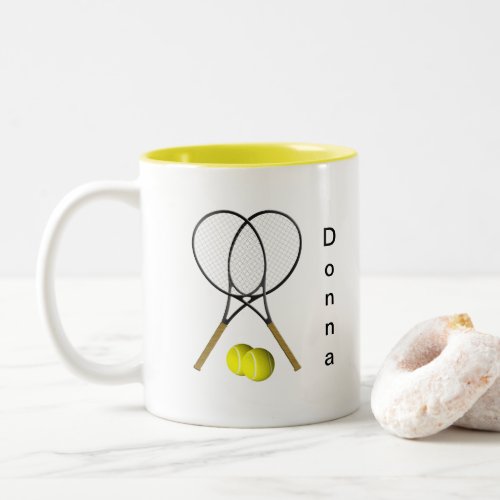 Doubles Tennis Personalized Sport Two_Tone Coffee Mug