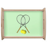 Doubles Tennis Rackets Sports Design Serving Tray at Zazzle