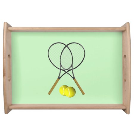 Doubles Tennis Rackets Sports Design Serving Tray