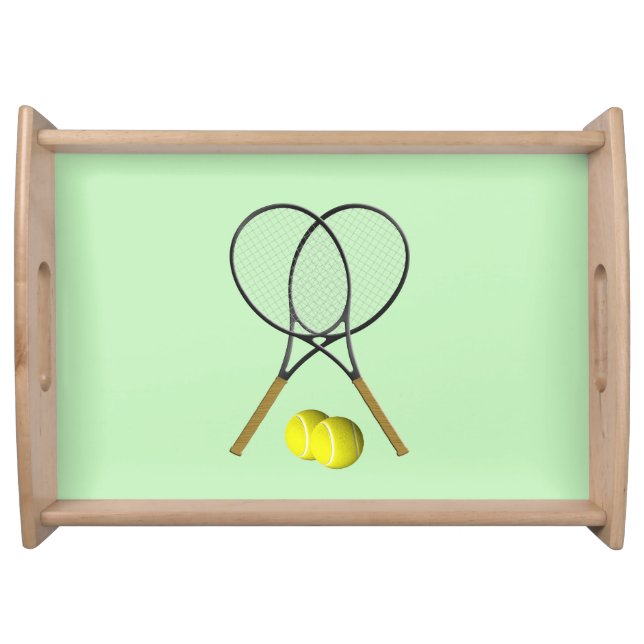 Doubles Tennis Rackets Sports Design Serving Tray (Front)