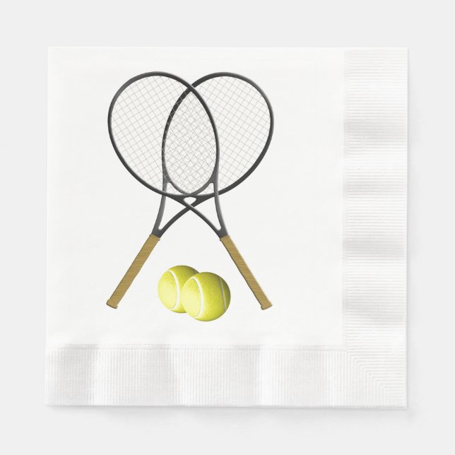 Doubles Tennis Sport Disposable Napkin (Front)