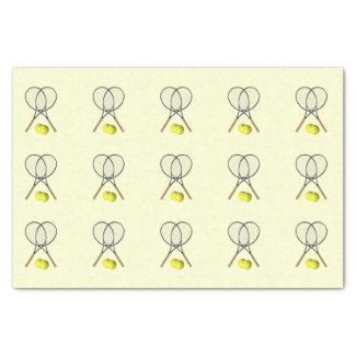 Doubles Tennis Sport Theme 10" X 15" Tissue Paper