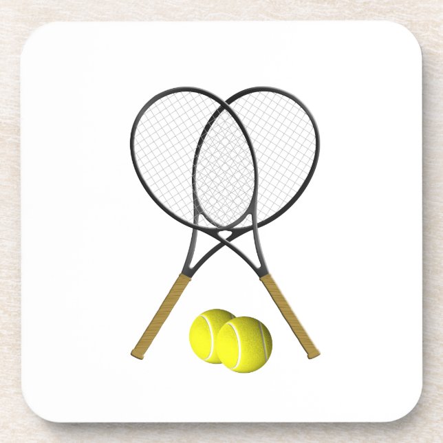 Doubles Tennis Sport Theme Beverage Coaster (Front)