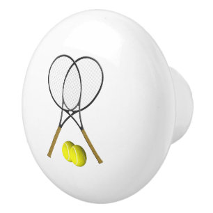Doubles Tennis Sport Theme Ceramic Knob