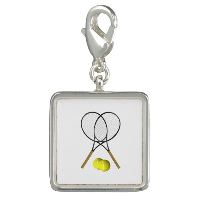 Doubles Tennis Sport Theme Charm (Front)
