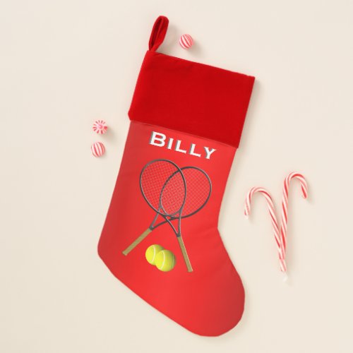 Doubles Tennis Sport Theme Christmas Stocking